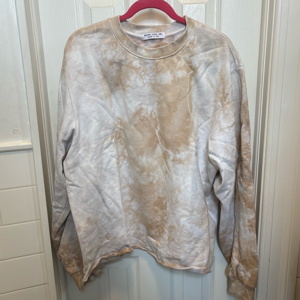 Brown Dyed Girl tie-dye crew neck sweatshirt